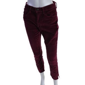 3x1 NYC Womens Cotton Zipped Buttoned Pants Red Size 27